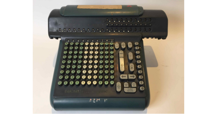 Electromechanical calculator, Marchant Figurematic, 1954. From an era when ‘computers’ referred to the staff (often women) who performed complex and time-consuming calculations.