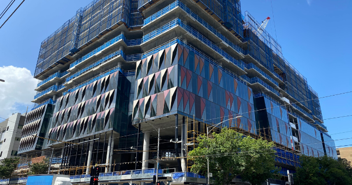 three levels of facade