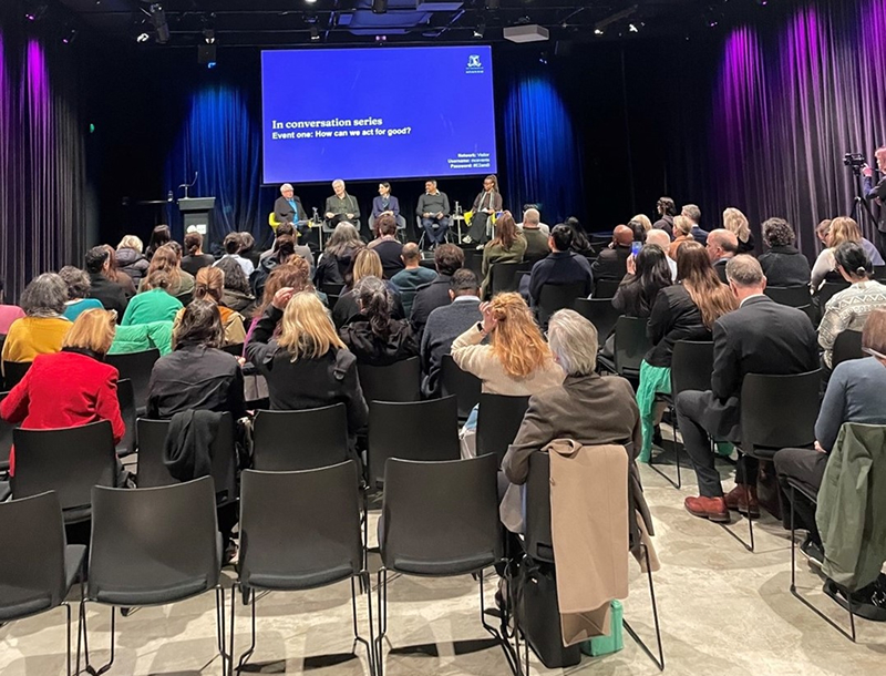 Staff and students attending the In conversation series event.