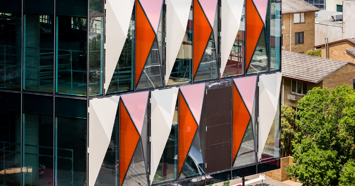 The facade being installed on Melbourne Connect